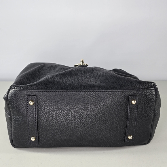 Dooney & Bourke Large Pebble Grain Logo Lock Hobo Bag in Black Leather - Picture 4 of 14